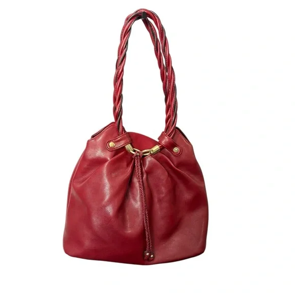 RELIC RED LEATHER HOBO BAG WITH BRAIDED STRAPS - Picture 3 of 10